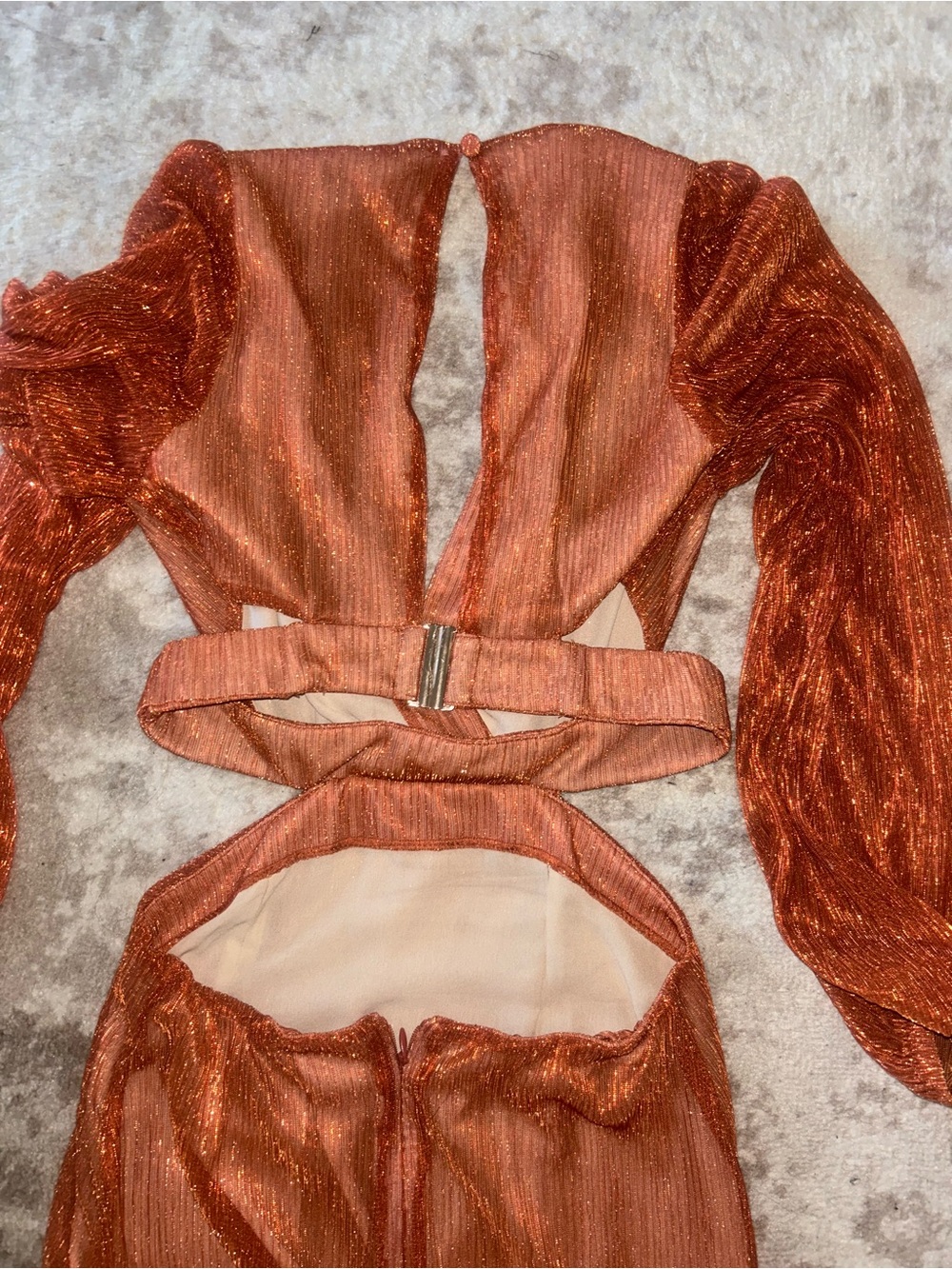 Kookaï Elegant Ombre Long-Sleeve Maxi Dress - Rust to Gold - Picture 4 of 4